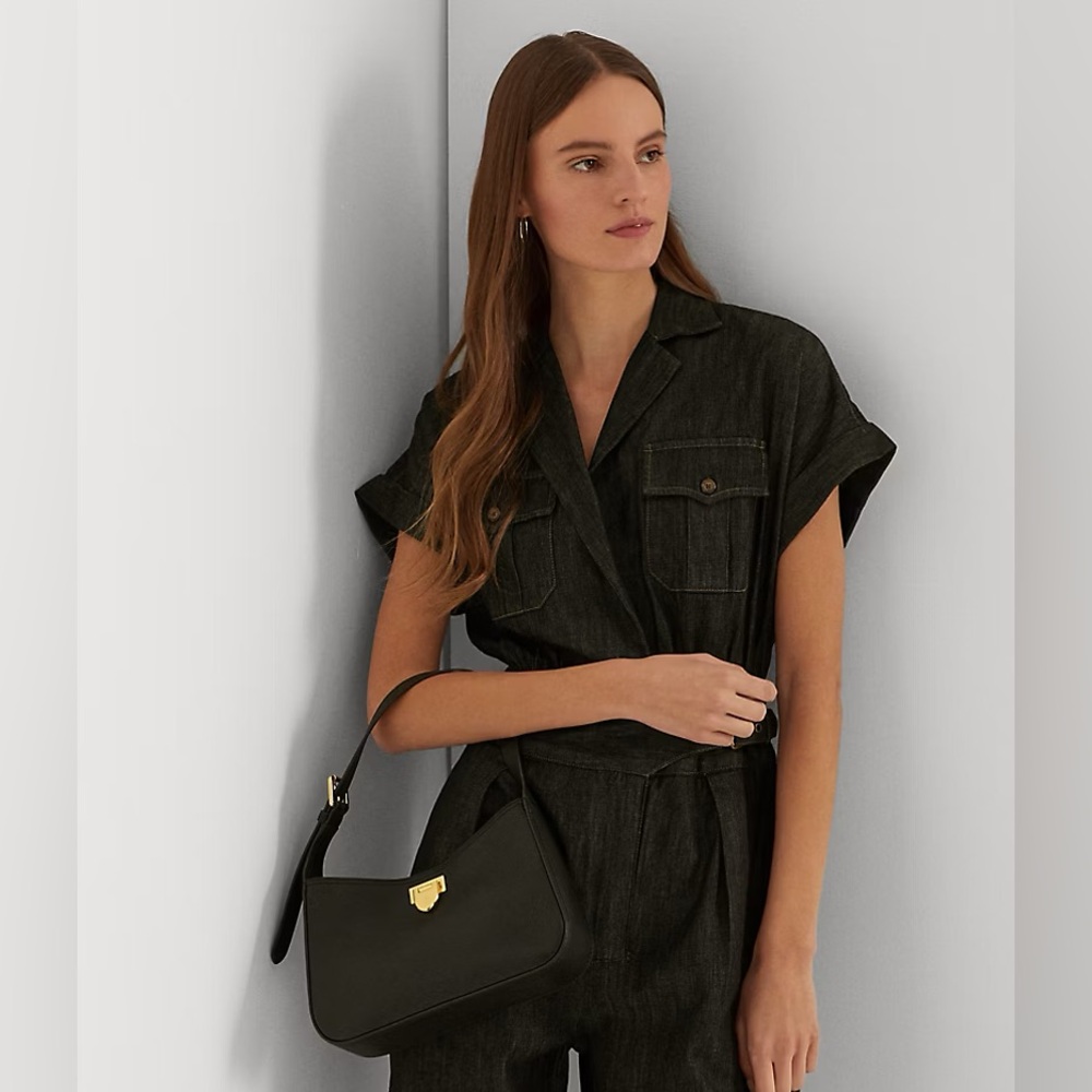 LAUREN RALPH LAUREN Leather Medium Falynn Shoulder Bag